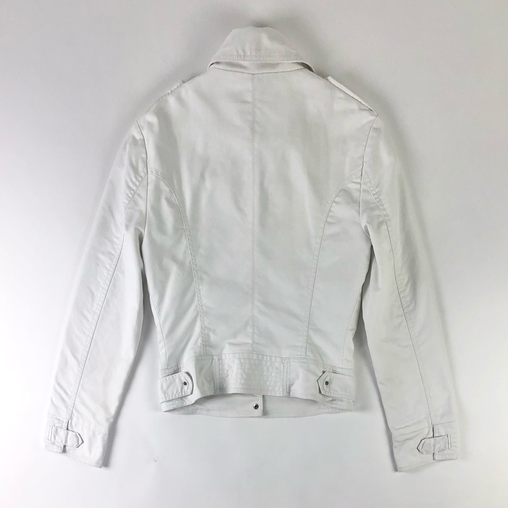 Zara Basic White Zip Moto Jacket - image 2